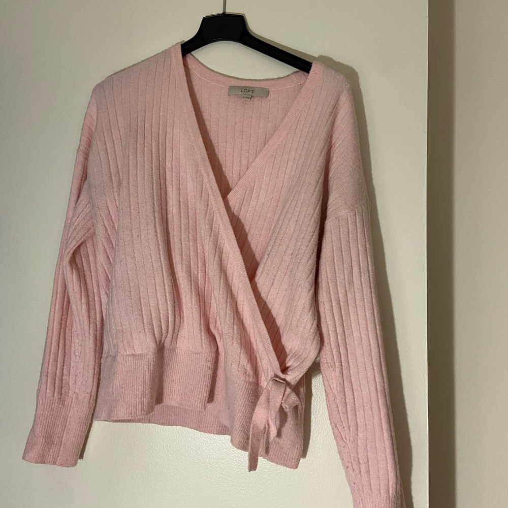 Cozy Pink Wrap Sweater